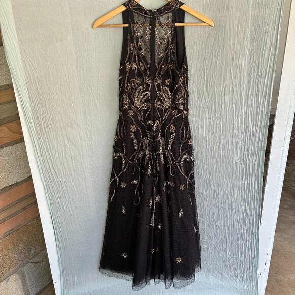 Aidan Mattox Beaded Cocktail Midi Dress - Picture 3 of 6